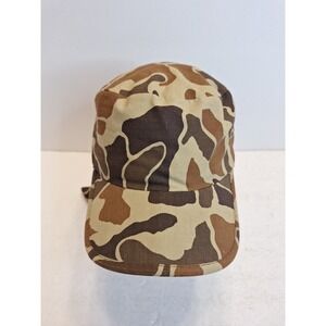 Vintage Camo Hunting Hat Neck Flaps Camouflage Hunters Cap Medium